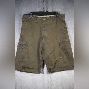 Vintage Hurley 999 Cargo Shorts Mens 34 Military Style Green Cotton Skater USA